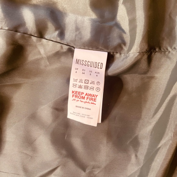 Missguided Longline faux fur‎ sage green mint coat jacket - Picture 5 of 7